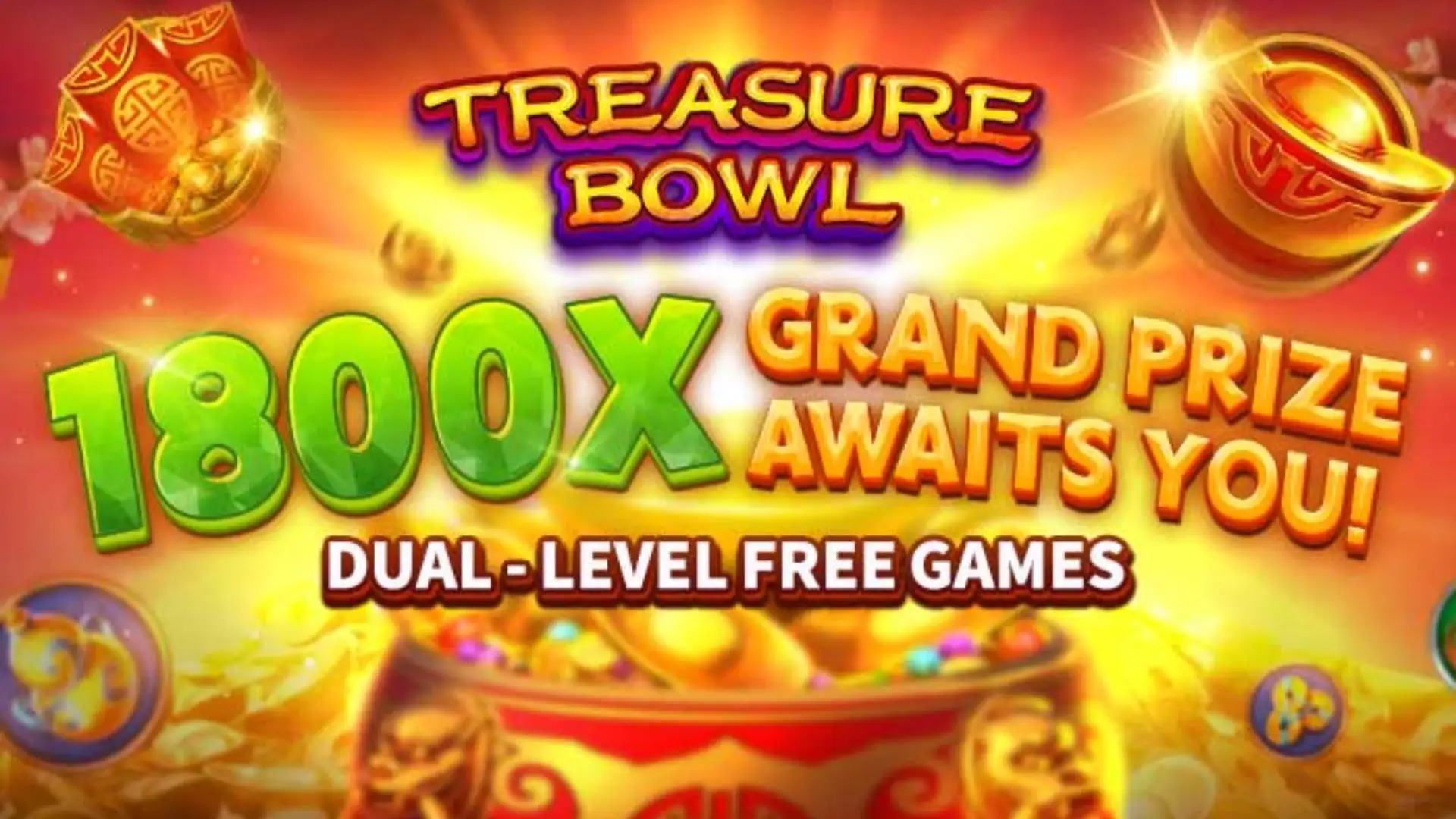 Multiplicadores Treasure Bowl 89p - 7777x Máximo com Tigela Dourada